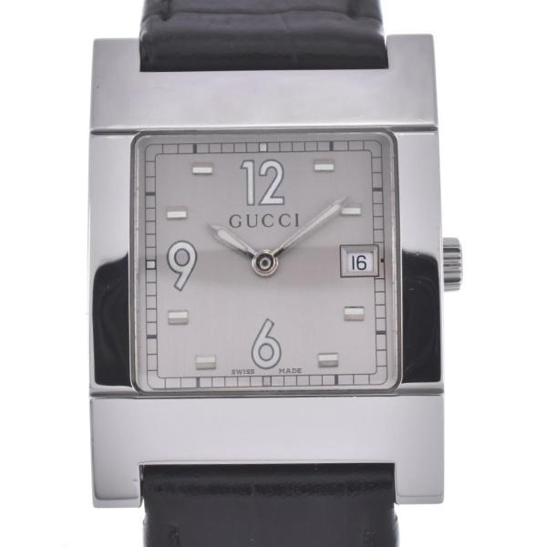 GUCCI 腕時計 7700M GUCCI △ グッチ 7700M デイト SS/レザー クォーツ メンズ Q