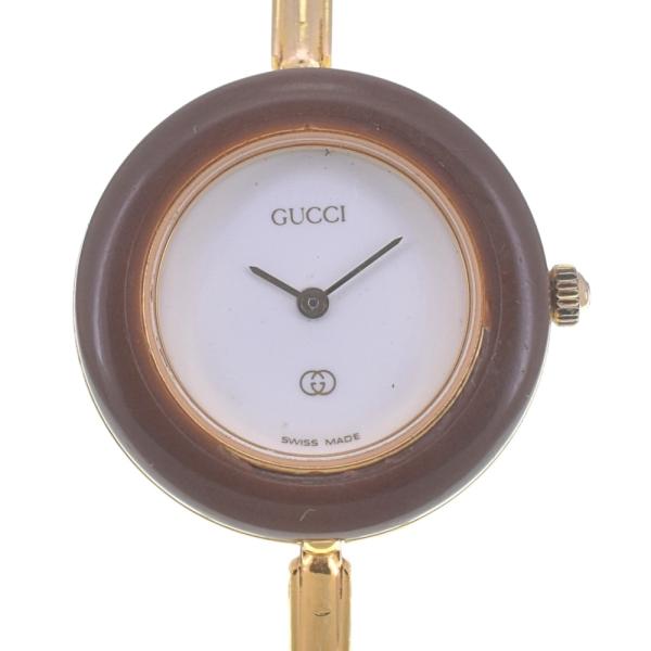 GUCCI グッチ 1100-L チェンジベゼル GP クォーツ レディース 内