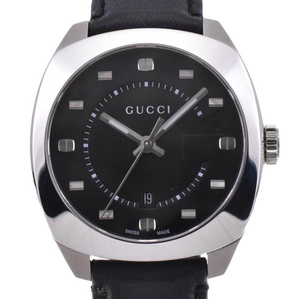 GUCCI（グッチ） 値下 GUCCI 142.3 デイト SS/レザー クォーツ メンズ