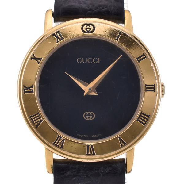 GUCCI（グッチ） GUCCI 3000L GP/レザー クォーツ レディース R#143628