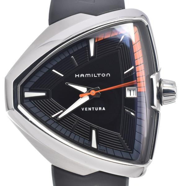 HAMILTON 美品 ベンチュラ H242110 メンズ クォーツ HAMILTON（ハミルトン） HAMILTON H245510 ベンチュラ デイト ブラック