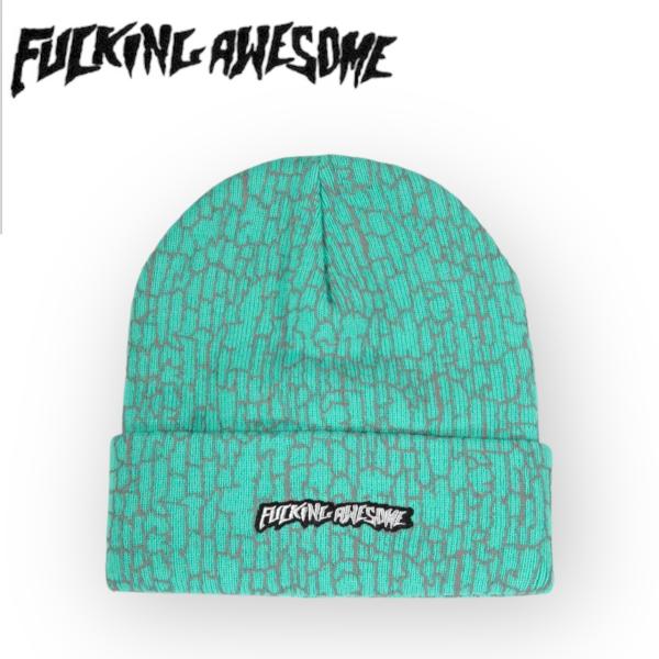 Fucking Awesome ファッキンオーサム カモ　ビーニー ターコイズブルー ニットキャップ ニット帽 Beanie