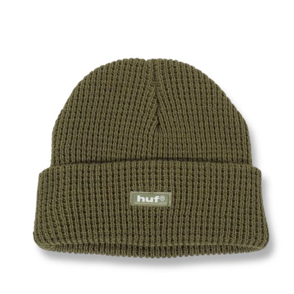 HUF ハフ 89 WAFFLE KINT BEANIE ワッフルビーニー オリーブ ニットキャップ ニット帽 メンズ レディース ビーニー ニットキャップ 帽子 秋 冬スケボー