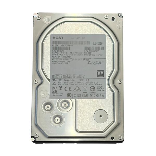 中古 HGST HDN724030ALE640 3.5インチHDD 3TB SATA600 7200rpm 電源投入回数395回 使用時間18920時間