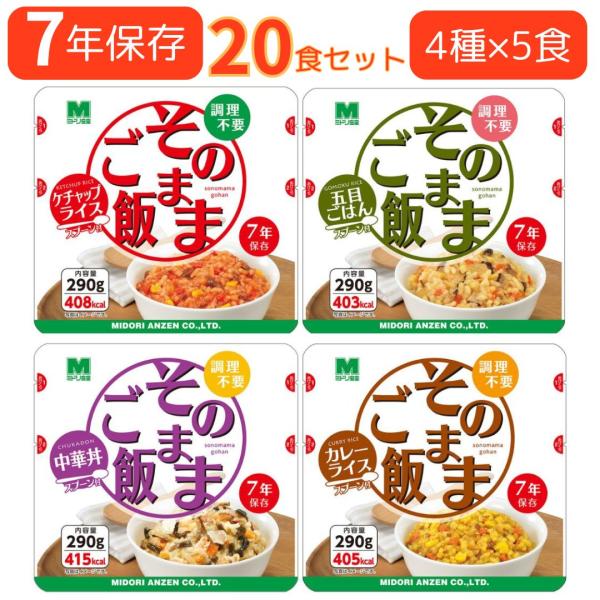 ミドリ安全 そのままごはん 調理不要 7年保存 非常食 防災食セット 水