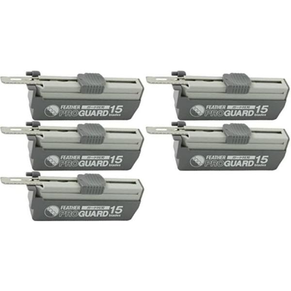 FEATHER PRO GUARD 替え刃 15号 5枚入り 5セット フェザー プロガード 15枚入 PG-15 カミソリ 替刃 1007-5