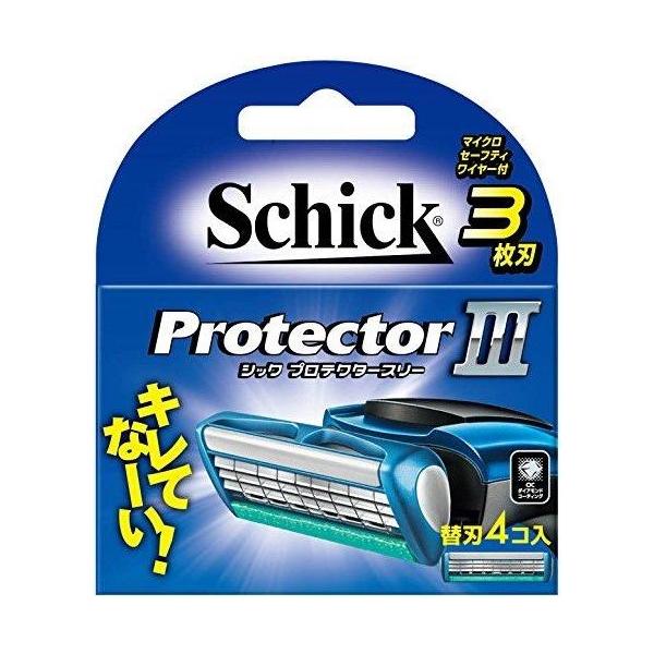 シック プロテクタースリー 替刃 4コ入 カミソリ Schick商品紹介商品のデザイン、仕様、外観、価格は予告なく変更する場合がありますのでご了承ください。使用上の注意●カミソリは刃物です。お取り扱いにはご注意願います。●替刃の刃の部分には...