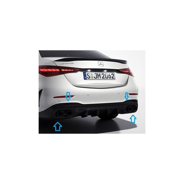 純正 W206 AMG C43 リアディフィーザー ＆ マフラーエンド ブラック