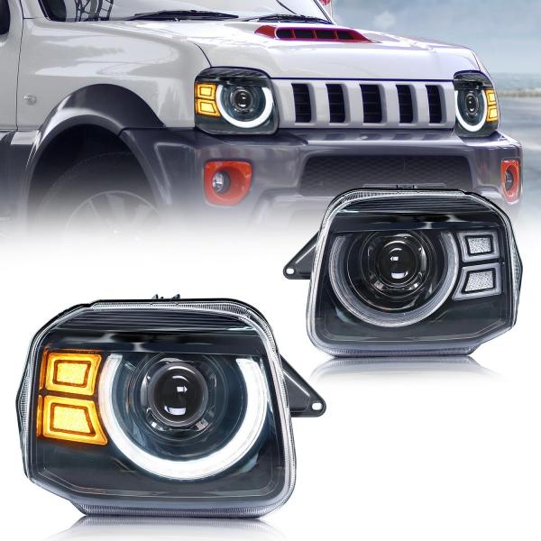 【最安値】ジムニー JB23 ヘッドライト 全LED ディライト付き ポン付け ジムニー スズキ JB23 ヘッドライト 全LED ディライト付き ウインカー