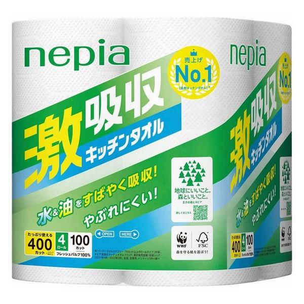 王子ネピア(株) ネピア 激吸収キッチンタオル 4ロール 100カット