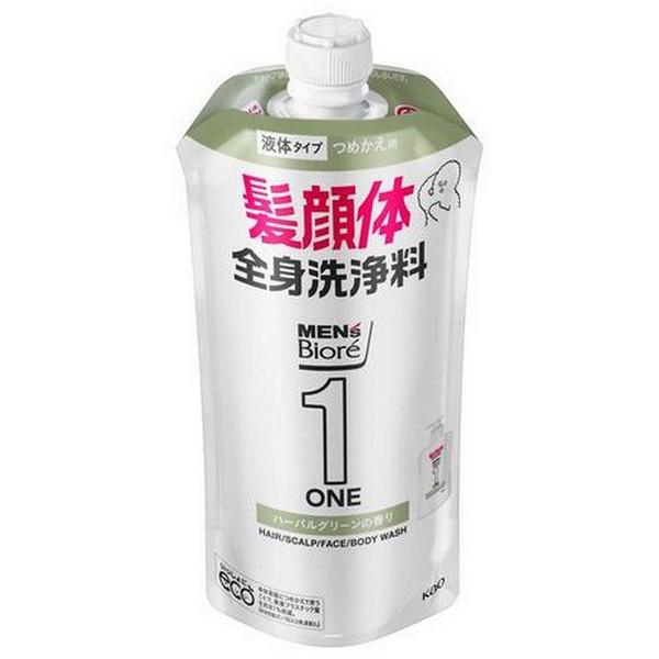 花王(株) メンズビオレ ONE オールインワン全身洗浄料 ハーバルグリーンの香り つめかえ用 340mL