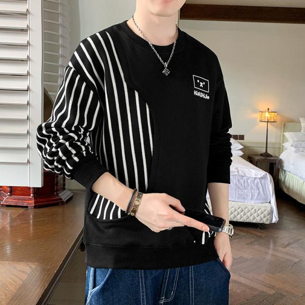 doublet ストライプ柄 長袖Tシャツ ストライプtシャツ ロンティー メンズ 長袖tシャツ ロングT