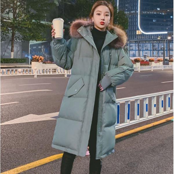 ダウンコート ロングダウン ベンチコート レディース シンプル韓国 