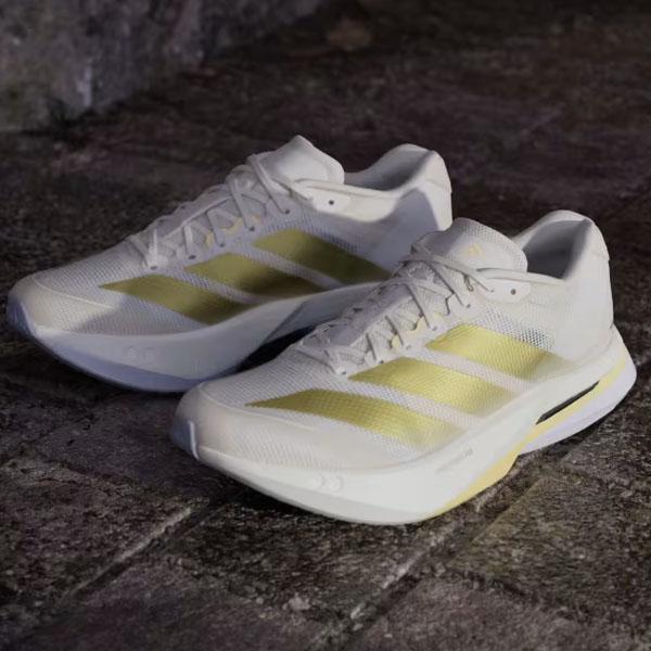 アディダス (adidas) ランニングシューズ アディゼロ ボストン 13 / Adizero Boston 13 レディース (25aw) ホワイト×ゴールド 23.5-25.0cm JS4952