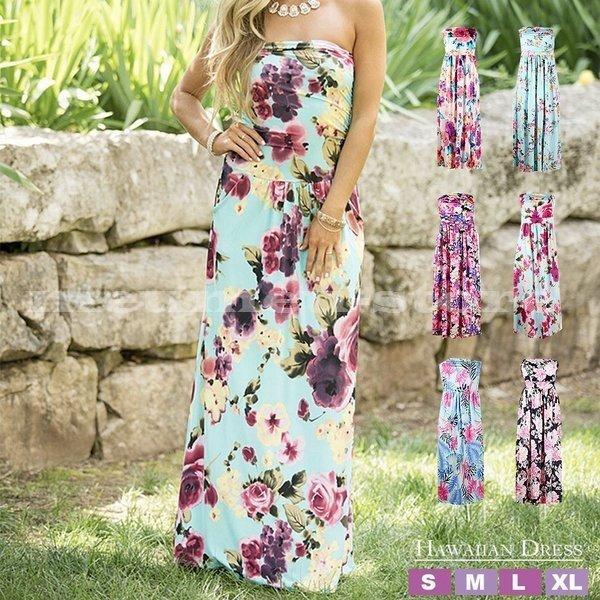 ハワイアンドレス フラドレス フラダンス ハワイアン ムームー ハワイムームー マキシワンピース ノースリーブ ロングドレス フラワープリント 花柄 Zys0702g アパーレ 通販 Yahoo ショッピング