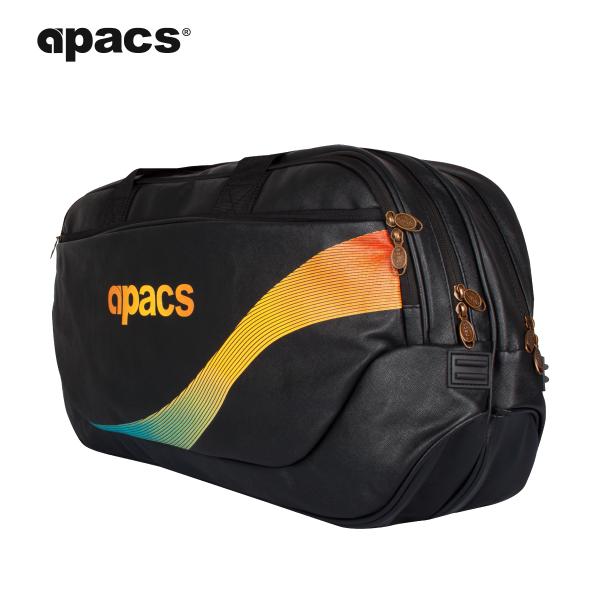 Apacs バドミントンバッグ 黒 ラケット バドミントン ラケットバッグ 大容量 トーナメントバッグ 保温