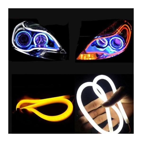 ԗpP[u ^[ VOiCg LED J[X^CO jo[T DRL tLVu `[uXgbv sp 45cm White to Yellow AL-AA-7399 AL