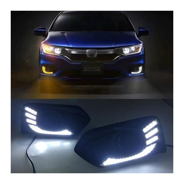 J[_ LED DRL VeB 2017 2018 LED fC^C jO tHOv CG[ J[ ] Jo[ @\ White and Yellow AL-BB-1349 AL