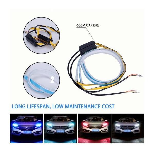 DRL LED �f�C�^�C�������j���O���C�g �I�[�g �����v Red To Yellow�`Ice Blue To Yellow 60CM (23.62 INCH ) AL-BB-1637 AL