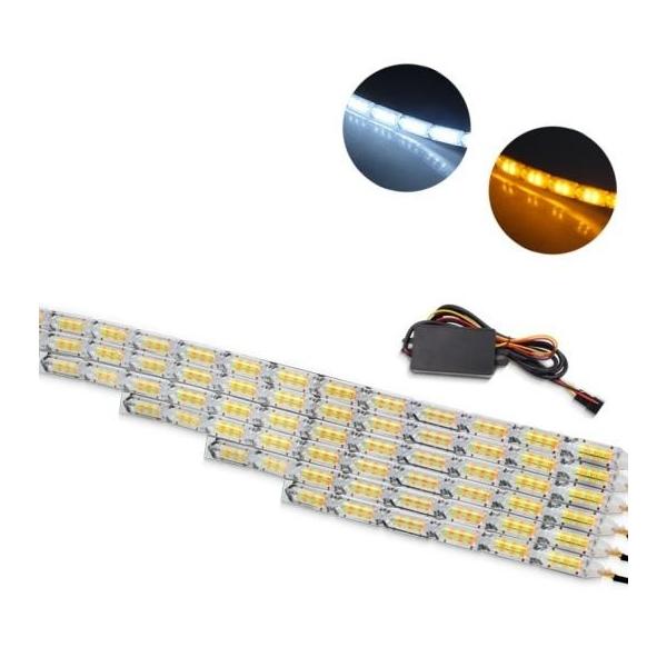 �f�C�^�C�������j���O���C�g �t���L�V�u�� DRL �z���C�g �A���o�[�X�C�b�`�o�b�N LED �V�[�P���V�����t���[ �h�� Double Flash Mode 14 LED AL-BB-1723 AL