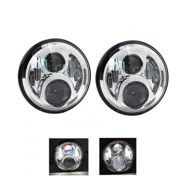 1�y�A �����j���O ���C�g 75W LED H4 7�C���` �G���W�F���A�C H4 LED �w�b�h���C�g �K�p: ���[�_/LADA �j�[���@ 2�s�[�X �N���[�� 60W AL-KK-2506 AL