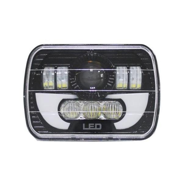 AL 5×7インチ DRL LED ヘッドランプ 5X7 7X6 LED トラック ヘッドライト ハイ/ロー ビーム スクエア LED ヘッドライト 適用: ジープ/JEEP ブラック AL-KK-2537