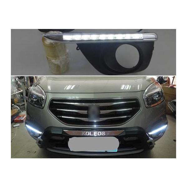 適用: ルノー/RENAULT コレオス 2011-2014 スーパー 輝度 防水 ABS DRL 12V LED デイタイムランニングライト フォグランプ カ