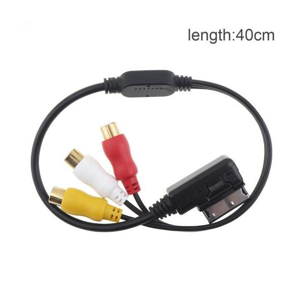 プラスチック 3RCA AMI オーディオ ビデオ ケーブル メス DVD ビデオ 適用: アウディ/AUDI A6L/A8/A5/Q5/Q7/A1/A6L A