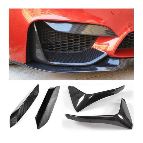 リアル カーボンファイバー フロント バンパー スプリッタ フォグランプ トリム カバー 適用: BMW F80 M3 セダン F82 アッパー ダウン AL-