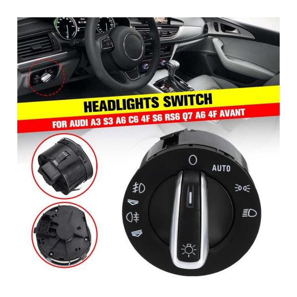適用: アウディ/AUDI A3 S3 A6 C6 4F S6 RS6 Q7 A6 4F アバント クローム ヘッドライト スイッチ フォグランプ コントロール