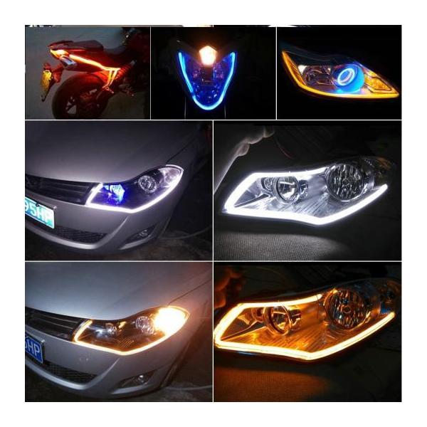 2�� �����t���b�J�[ LED �V���J�Q�� DRL �^�[���M���O�����C�g �t���L�V�u�� �f�C�^�C�������j���O���C�g �I�[�g 60CM White AL-BB-1481 AL