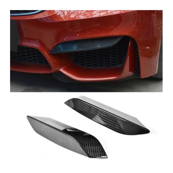 リアル カーボンファイバー フロント バンパー スプリッタ フォグランプ トリム カバー 適用: BMW F80 M3 セダン F82 F83 M4 アッパー 