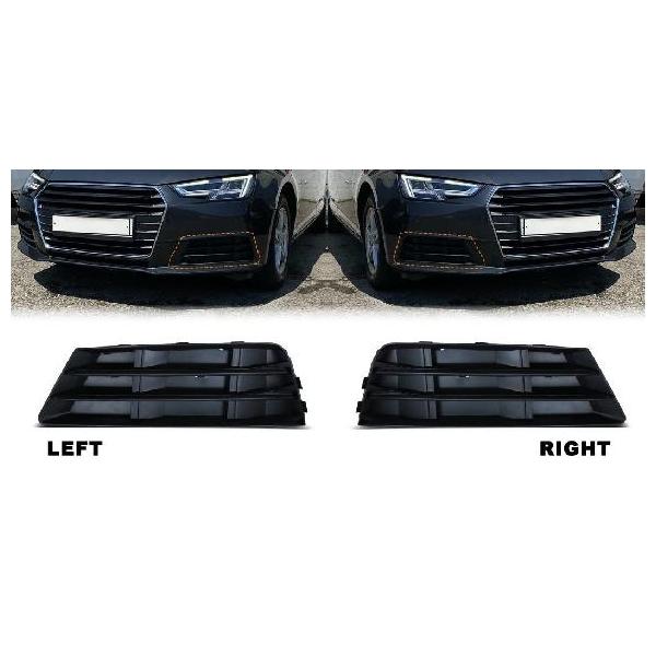 フロント バンパー グリル 適用: アウディ/AUDI A4 B9 2016 2017 2018 フォグランプ カバー ブラック 左・ブラック 右 SR-DD-