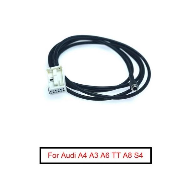 1ピース 3.5mm メス AUX-IN オーディオ ワイヤー ケーブル アダプタ 適用: アウディ/AUDI A4 A3 A6 TT A8 S4 エクステンシ