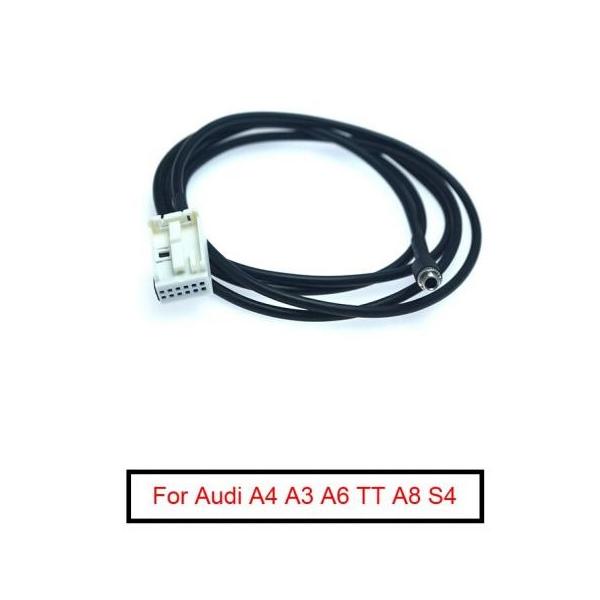 10ピース 3.5mm メス AUX-IN オーディオ ワイヤー ケーブル アダプタ 適用: アウディ/AUDI A4 A3 A6 TT A8 S4 エクステン