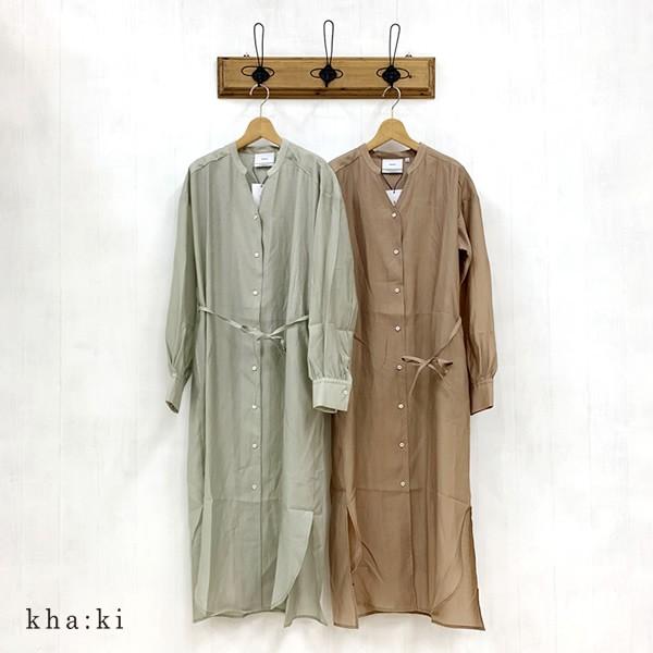 カーキ Kha Ki シアー シャツ ワンピース Mil hop 全2色 春夏 新作 kha 05 Apakabar 通販 Yahoo ショッピング
