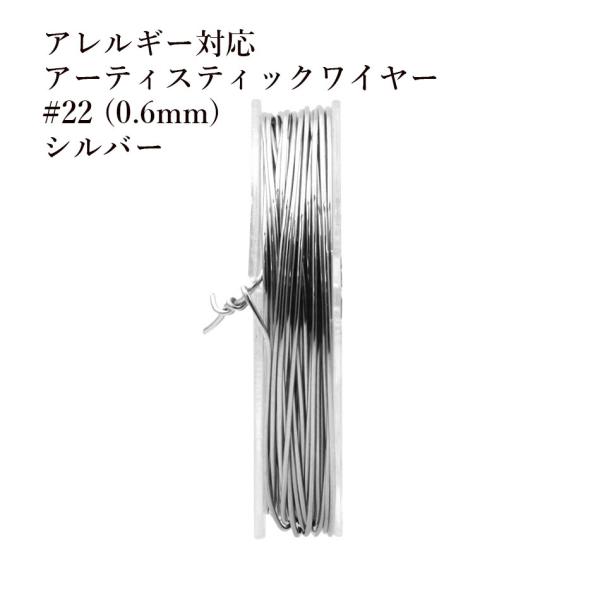 [約10m]  ［ 22G ］ アーティスティックワイヤー 0.6mm ［ 銀 シルバー ］ サージカルステンレス  ワイヤーアート アクセサリー パーツ M2-05
