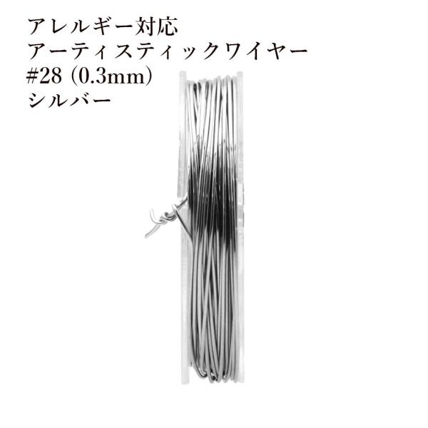 [約10m]  ［ 28G ］ アーティスティックワイヤー 0.3mm ［ 銀 シルバー ］ サージカルステンレス ワイヤーアート アクセサリー パーツ M2-05