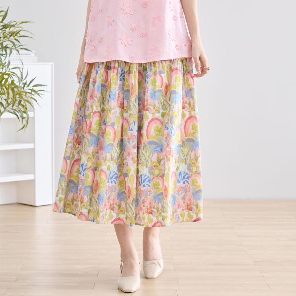 TRUBE TRUBE【2025新作】【M〜L】カラフルフラワープリントスカート