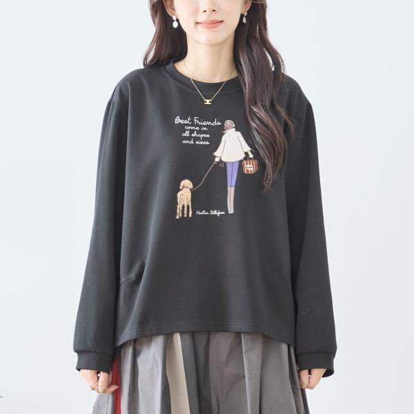 TRUBE TRUBE【2025新作】【L〜LL】ガールプリント長袖トップス