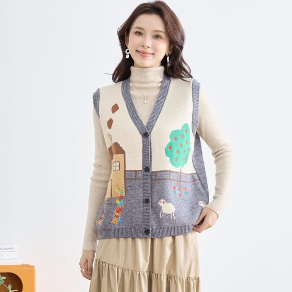 TRUBE TRUBE【2025新作】【M〜L】カントリーライフ刺繍ニット