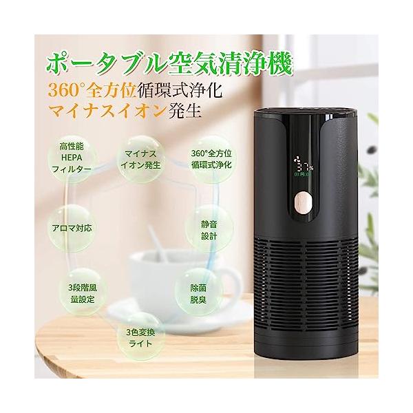 空気清浄機 車載空気清浄機 空気洗浄機 卓上 小型 軽量 フィルター