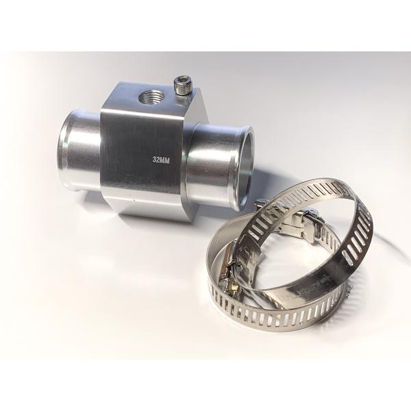 水温センサー アルミ製アタッチメント アダプター　NPT1/8　ホース径34mm シルバー（社外品）