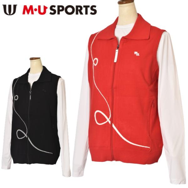美品　M•U SPORTS レディース　ゴルフ　ジップアップベスト　ポリエステル M・U SPORTS 50％OFFセール！ MUスポーツ ゴルフ 2025春夏新作