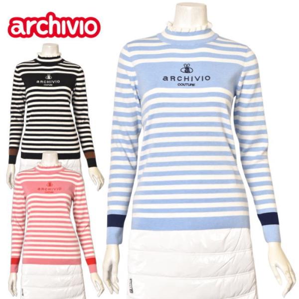 アルチビオ archivio ゴルフ 2026秋冬新作 レディース フリルネックニットプルオーバー セーター 服 ゴルフウェア
