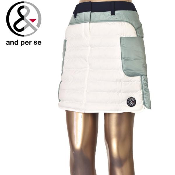 タグ付新品【2023年モデル】and per se ビッグロゴ　中綿スカート　M and per se 30％OFFセール！ アンパスィ ゴルフ 2023秋冬新作