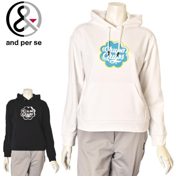 アンパスィ and per se ゴルフ 2026春夏新作 レディース チュッパチャプス フーディースウェットパーカー 服 ゴルフウェア
