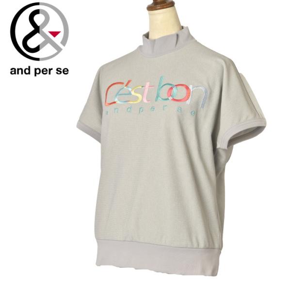 40％OFFセール！アンパスィ and per se ゴルフ 2024春夏新作 レディース 半袖ハイネックシャツ 服 ゴルフウェア and per se（アンパスィ） 40％OFFセール！ ゴルフ 2024春夏新作