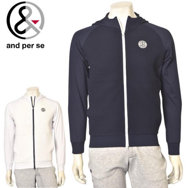 【美品】and per se フルジップジャケット グレー L and per se（アンパスィ） 20％OFFセール！ ゴルフ 2025秋冬新作
