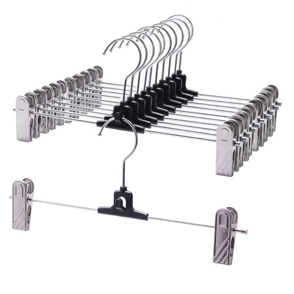 他サイト： VEHHE ズボンハンガー マルチレイヤースタック可能スラックスハンガー 調節可能なクリップ2個付きスカートハンガー 360回転フック付きパの商品画像